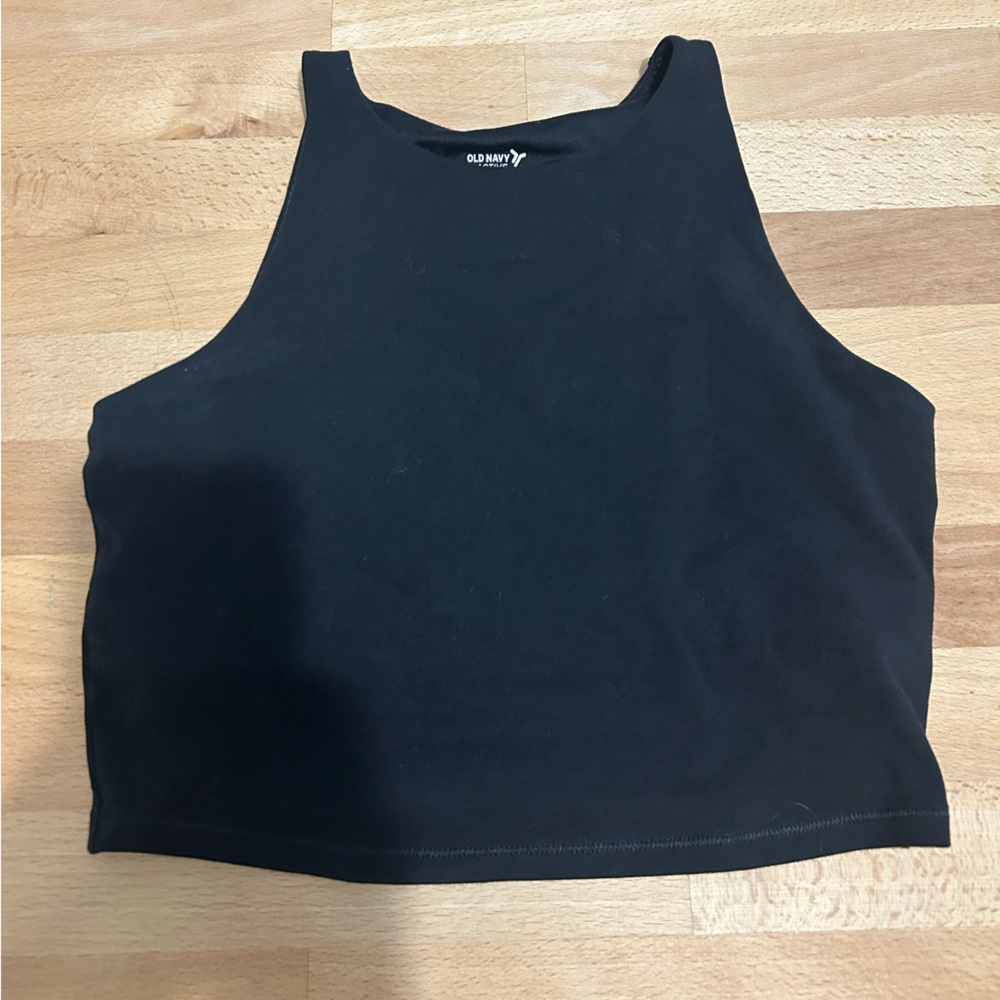 Old Navy Black Fitted Crop Tank
